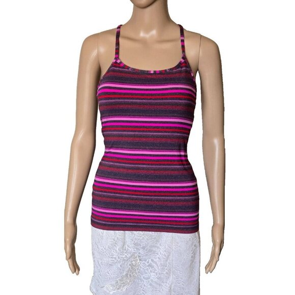 Lululemon Power Y Tank Top striped multicolor Women's Size 4 - Picture 1 of 5